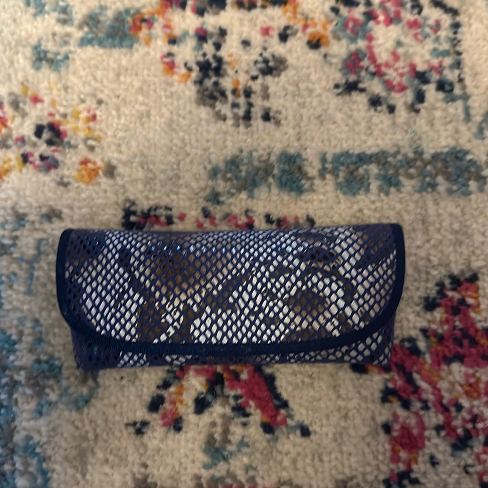 Velcro snap royal blue snakeskin glasses hardened case